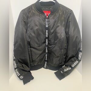 GUESS Women's Sleek Black Bomber Jacket